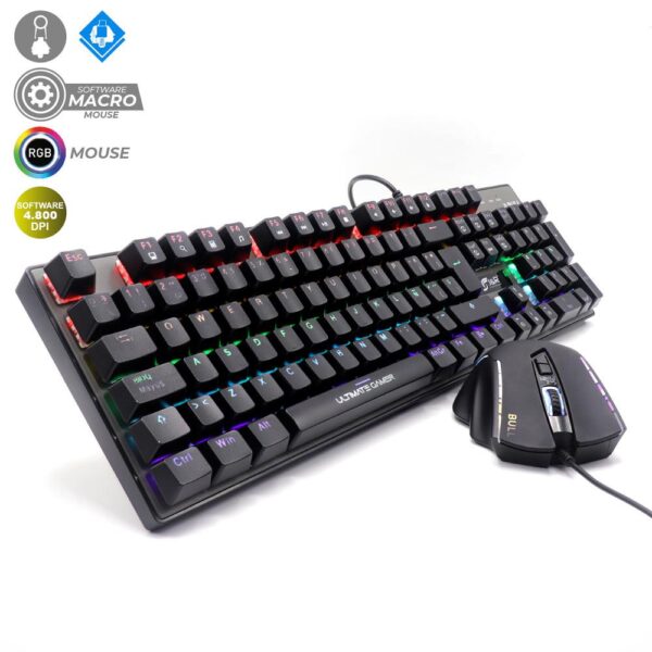 Combo Gamer Mecánico Bull Teclado – Mouse CTMGJR-017 J&R