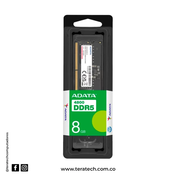 MEMORIA DE 8GB DDR5 PORTATIL ADATA 4800MHz